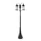 Z-Lite Roundhouse 3 Light Outdoor Post Mounted Fixture, Black And Clear Seedy 569MP3-564P-BK - alternate 1